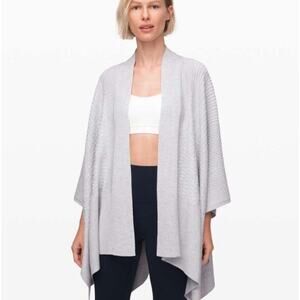 Lululemon Wrap Kimono Sweater Cover Up Grey One Size Long Sleeve Knit Ballet